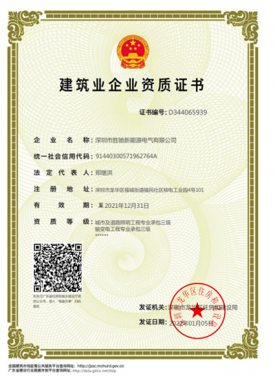 建筑业企业资质证书